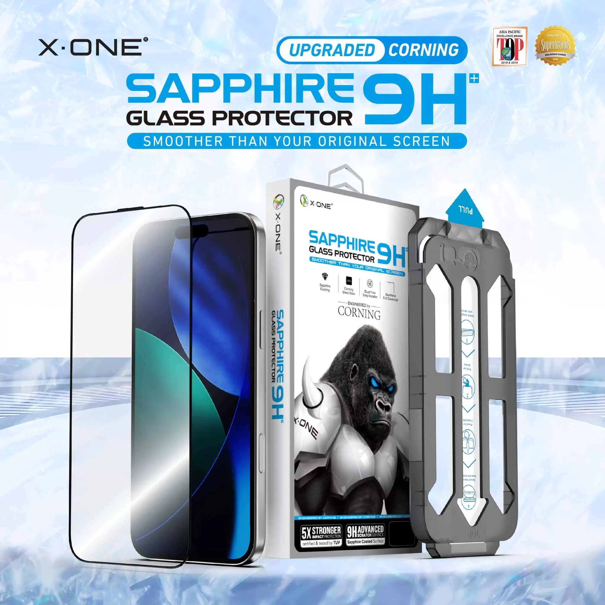 Protector de pantalla de cristal de zafiro Corning 9H actualizado