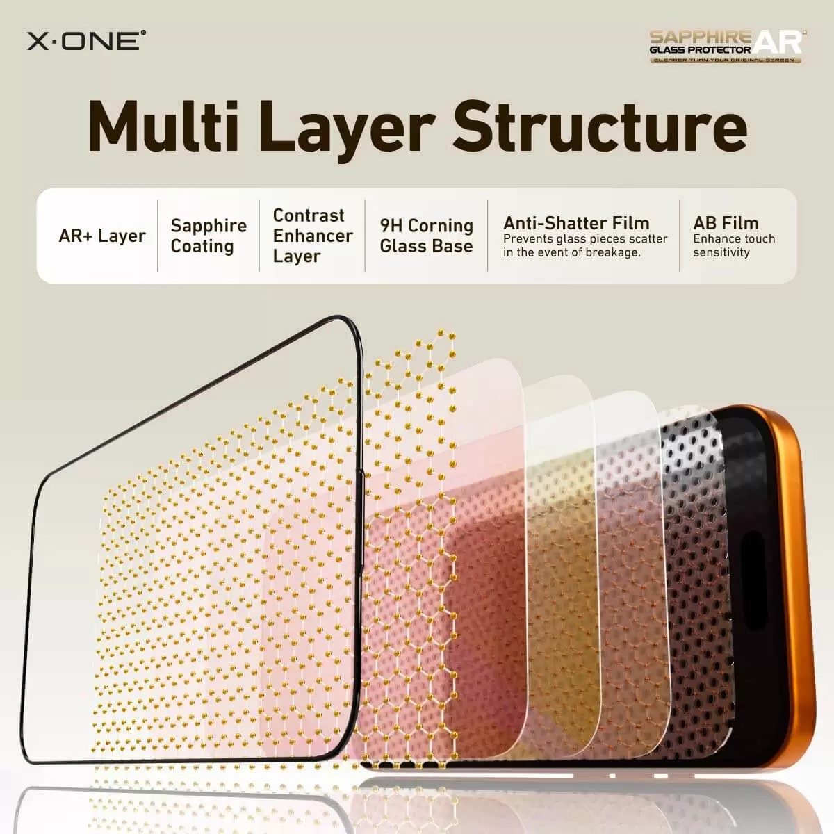 Protector de pantalla de cristal templado Zafiro AR+