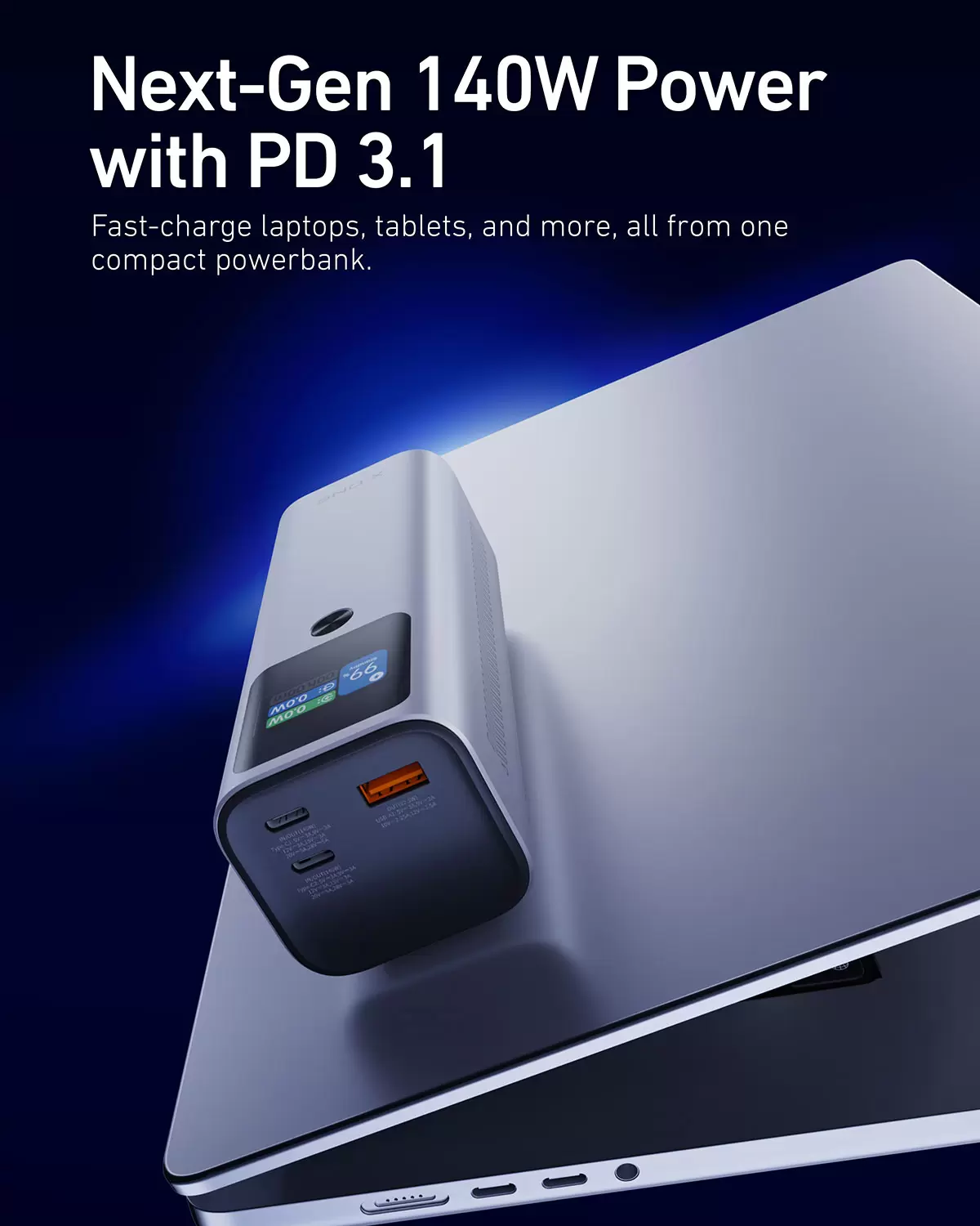 Bater&iacute;a externa estelar de 140 W y 27600 mAh