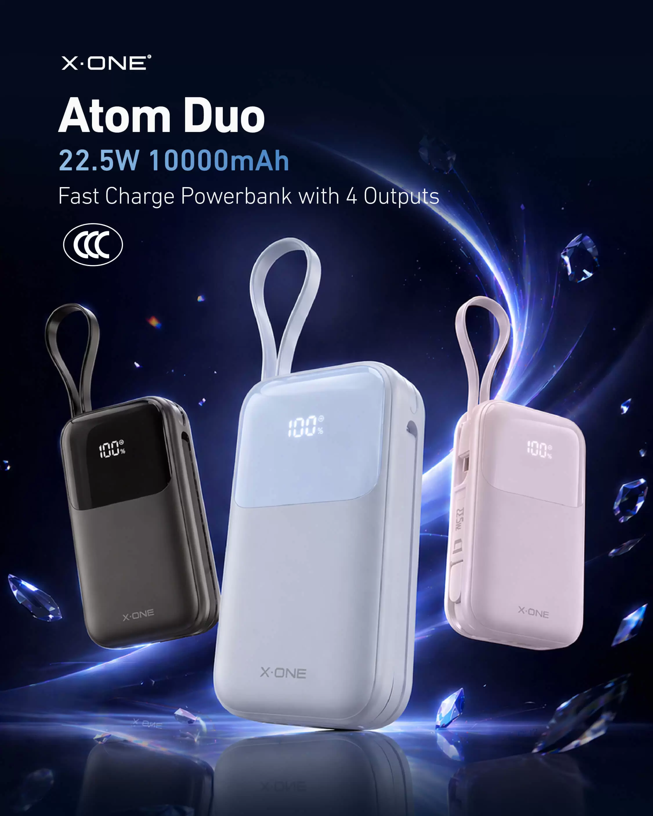 Bater&iacute;a externa Atom Duo de 22,5 W y 10000 mAh