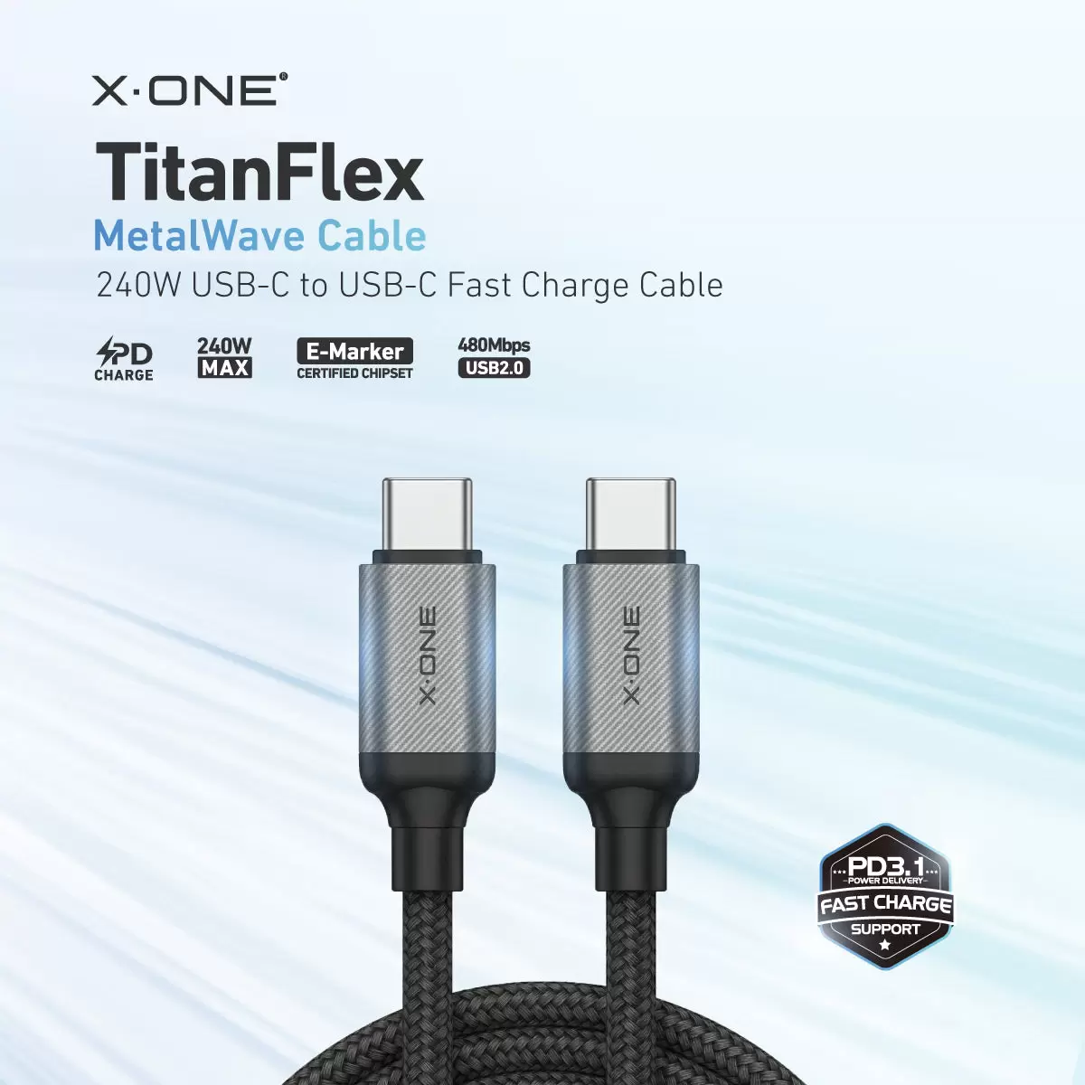 Cable ondulado met&aacute;lico TitanFlex de 240 W